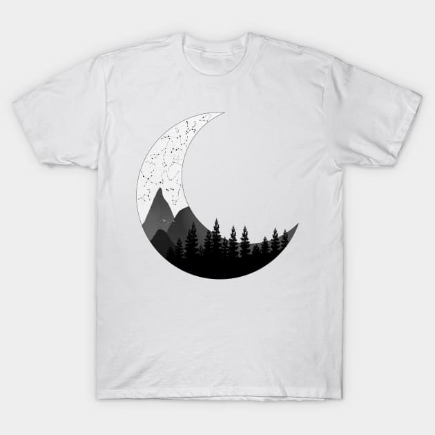 Moon Constellations T-Shirt by Lumos19Studio